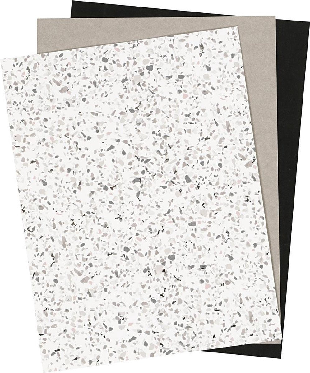 Creativ Company Faux Lederpapier vielfältig, 3 Blätter