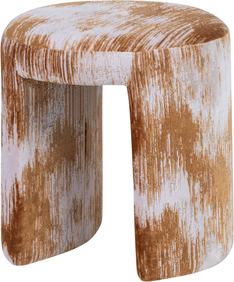 Woood Charlie Hocker – gewebter Stoff – Karamellbraun – 47 x 45 x 45