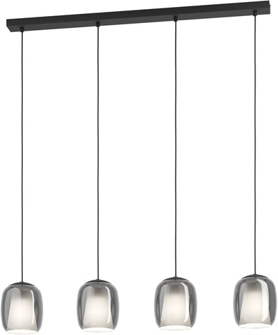 Eglo Ciampino Hängelampe – E27 – 97,5 cm – Schwarz|Grau – Glas