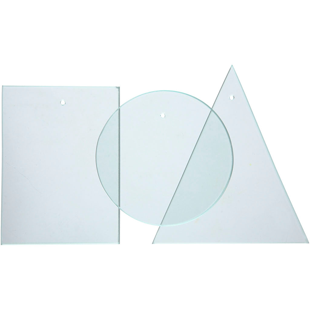 Creativ Company Glasplatten, Stärke 3 mm, 3x30 Stück, 1 Box