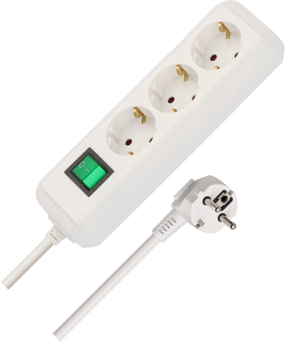 Brennerstuhl Eco-Line Steckdose mit Schalter 3-fach weiß 1,5m h05vv-f 3g1,5 - 1152320015