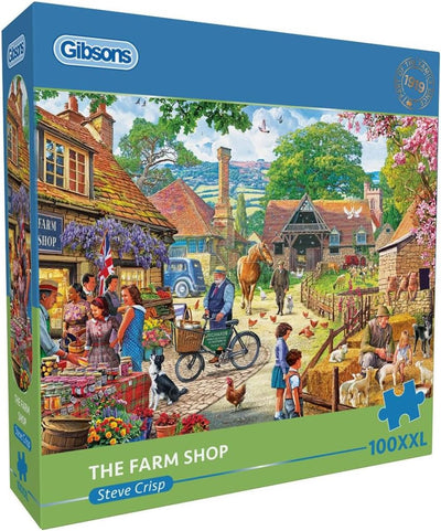 Gibsons Puzzle „The Farm Shop“, 100 große Teile mit buntem Spielzeug.