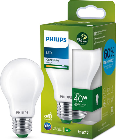 Philips LED Philips ultraeffiziente LED-Lampe matt – 40 W – E27 – kaltweißes Licht