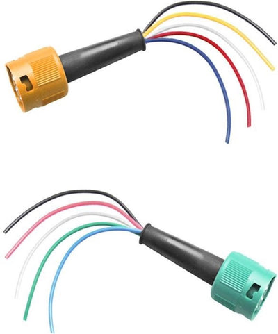 Proplus Anschlussset 5-polig - für Rücklichter - 15 cm - Gelb und Grün