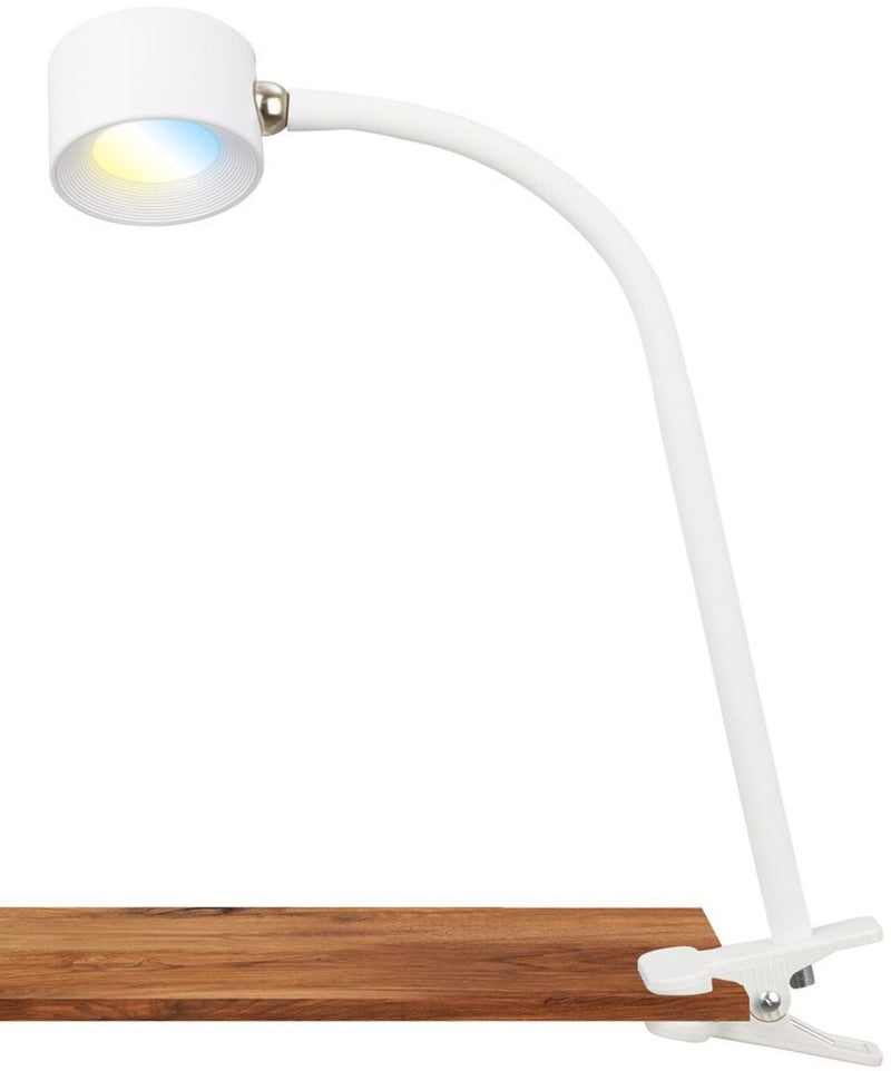B.k.licht briloner tari - Akku-Klemmlampe - Schreibtischlampe weiß - drehbare Leseleuchte - dimmbar - kabellos - für drinnen und draußen IP44