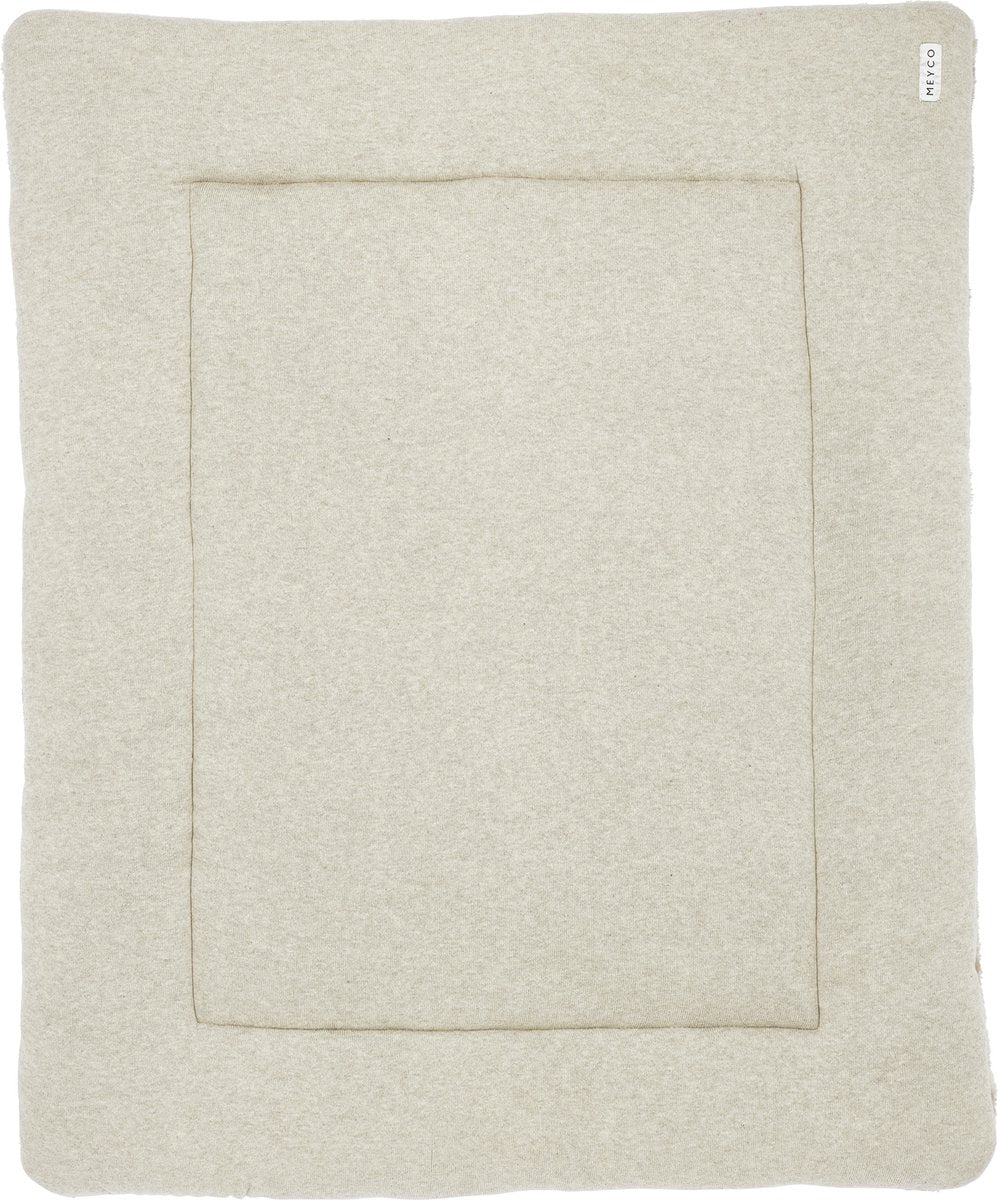 Meyco Baby-Strick-Basic-Teddy-Laufstalldecke – Sandmelange – 77 x 97 cm