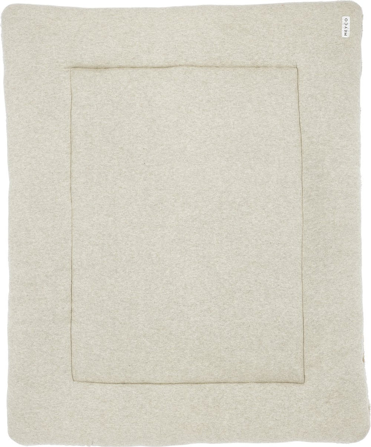 Meyco Baby-Strick-Basic-Teddy-Laufstalldecke – Sandmelange – 77 x 97 cm