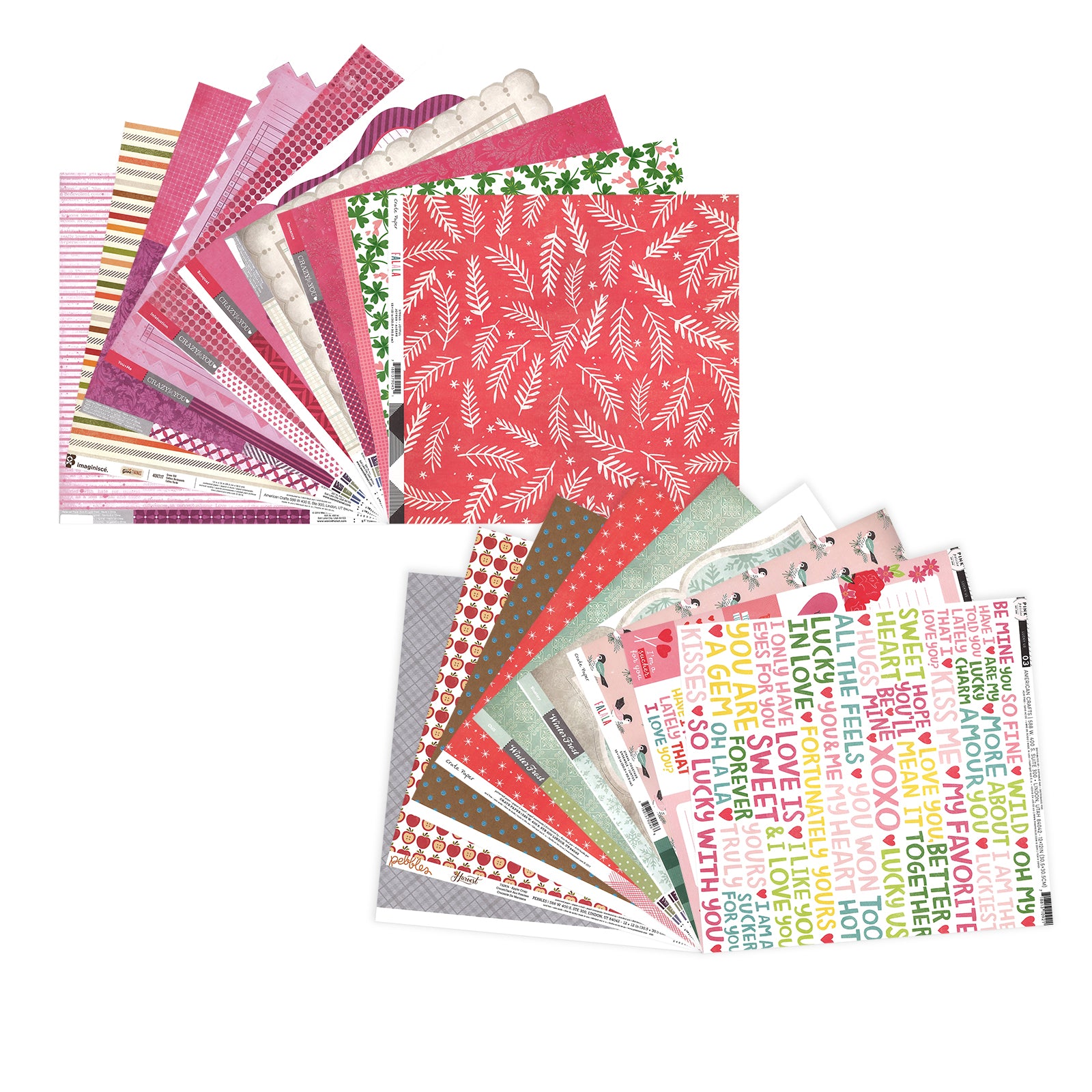 American Crafts • Scrapbook-Papier-Sortiment 30,5 x 30,5 cm, 20 Stück