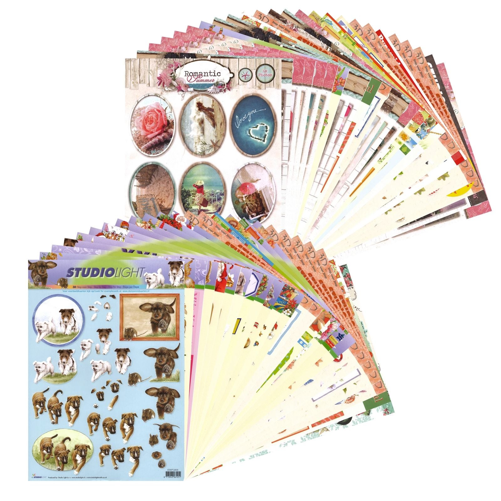Studiolicht • Decoupage- und Schneidebogen-Sortiment A4 50x