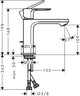 Hansgrohe rebris e – Waschtischarmatur – Einhebelbedienung – Kaltstart energiesparend – ohne Ablaufgarnitur – 110 mm Größe – Chrom