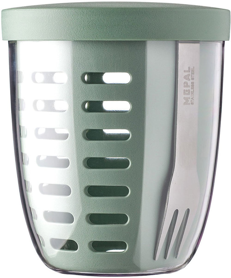 Mepal - Ellipse Obst-Gemüsetopf - 600 ml - inkl. Gabel - nordischer Salbei