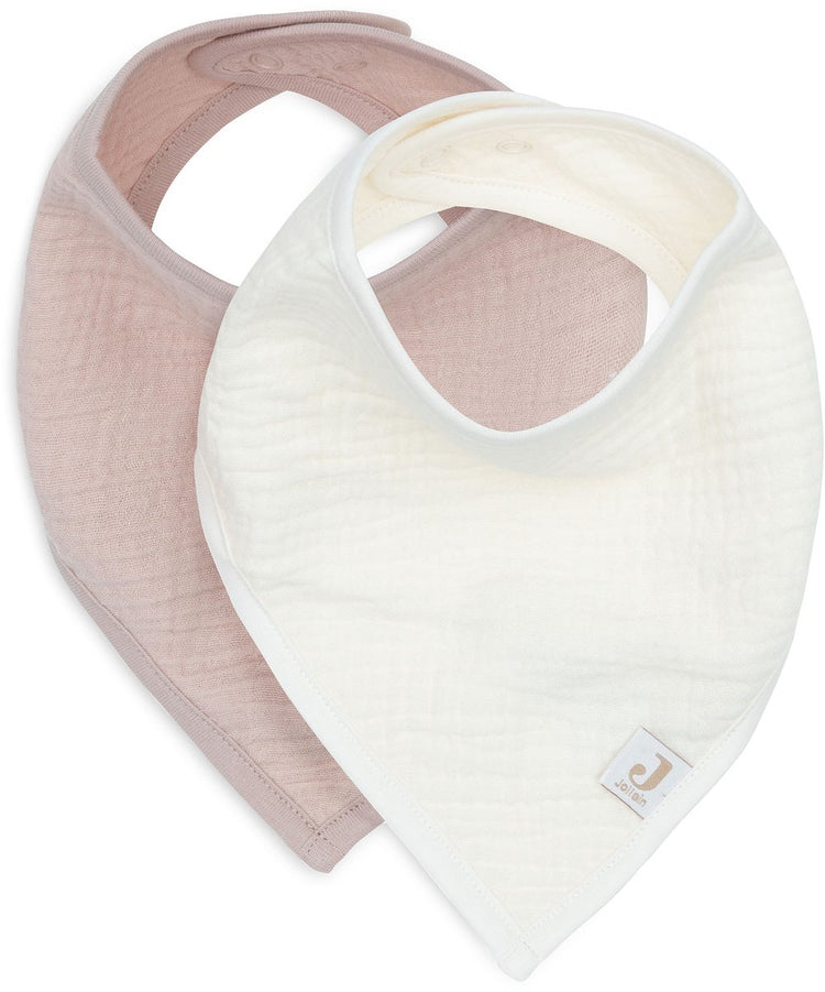 Jollein Baby-Lätzchen-Bandana – hydrophil – Baby-Lätzchen – 2 Stück – Wildrose Haferflocken