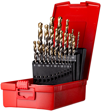 Dachgaubenbohrer-Set 1-10 mm A002 24-tlg. inkl. Wasserhahngrößen
