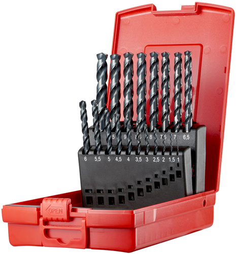 Dachgaubenbohrer-Set 1–10 mm A108, 19-teilig, Edelstahl