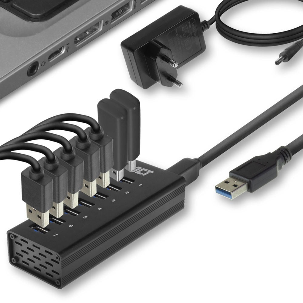 ACT Connectivity USB Hub 7 -Port mit Stroomadapter