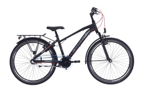 Aldo 24 Zoll Peak 2,0 Fahrrad Alu 3V Matte schwarz rot