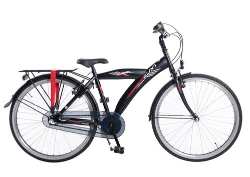 Aldo 26 Zoll Roadstar Fahrrad 3V Matte Black Red Stripe