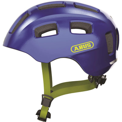 Abus Fahrradhelm youn-i 2.0 – mit Licht für Kinder, Jugendliche und junge Erwachsene – für Mädchen und Jungen – Blau (funkelnd), Größe S
