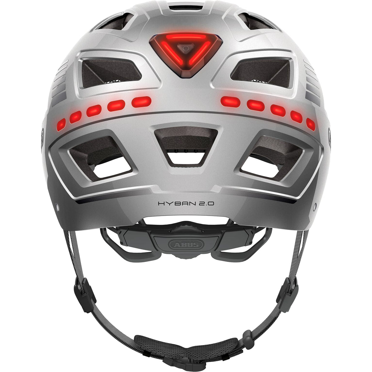 ABUS HELM HYBAN 2.0 LED-Signal Silber L 56-61 cm