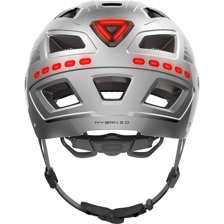 ABUS HELM HYBAN 2.0 LED-Signal Silber L 56-61 cm