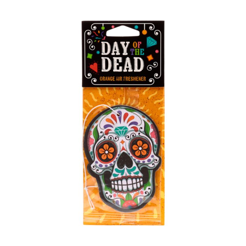 Orangefarbener Dia de Los Muertos Lufterfrischer