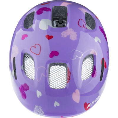Olympiasportbekleidung Alpina Sports Kinderhelm Ximo 2 Lila Herzen 45-49 Glanz