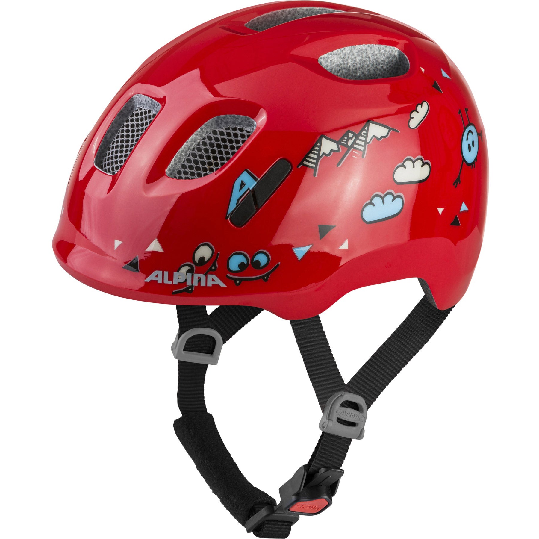 Olympiasportbekleidung Alpina Sports Kinderhelm Ximo 2 Red Smile 49-54 Glanz