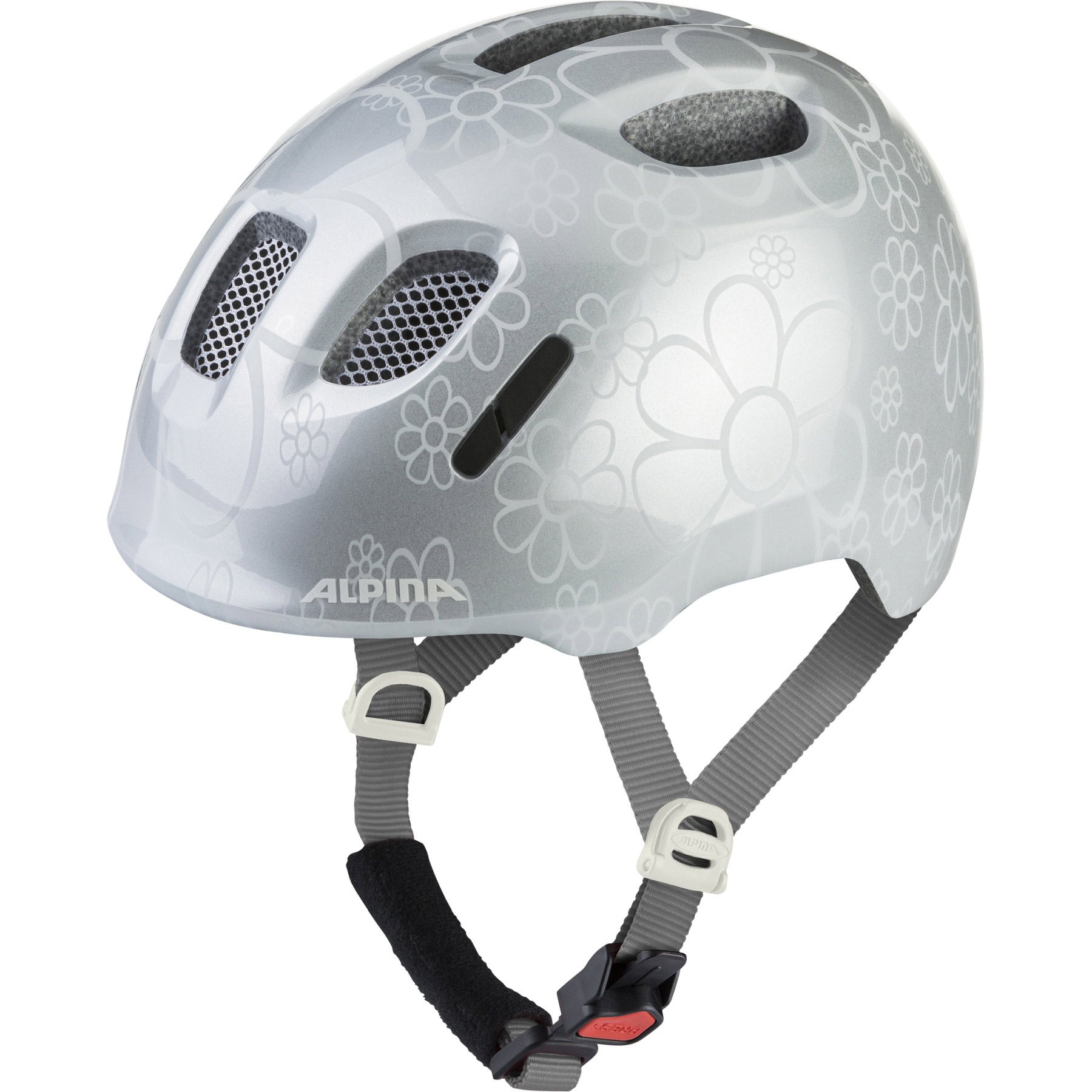 Olympiasportbekleidung Alpina Sports Kinderhelm Ximo 2 Silver Fower 49-54 Glanz