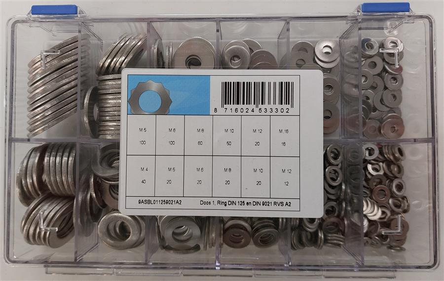 Sortiment an Ringen D125+D9021 Edelstahl A2