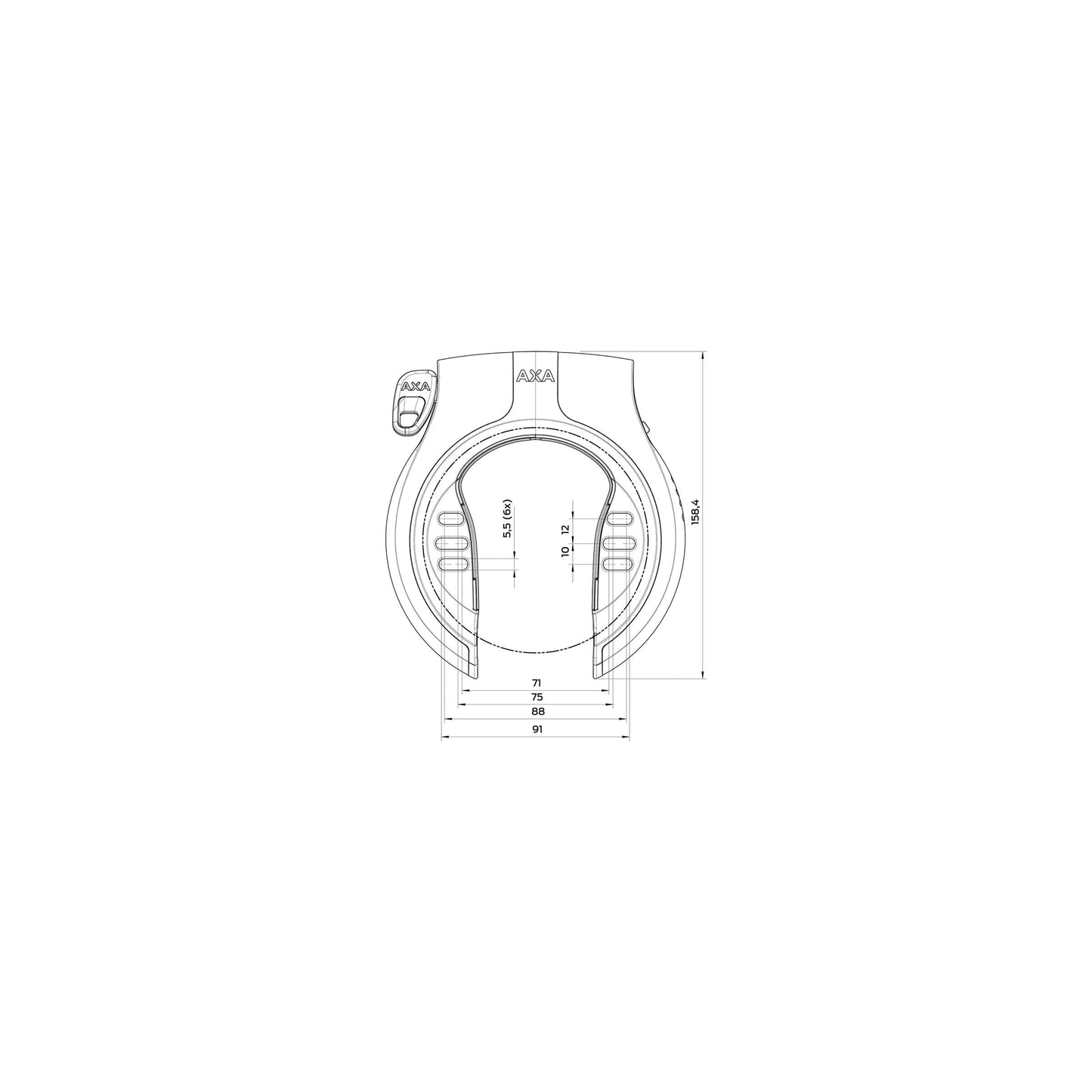 AXA Victory Ringschloss - ART-2 - Schwarz Grau - 56mm - Fahrradschutz
