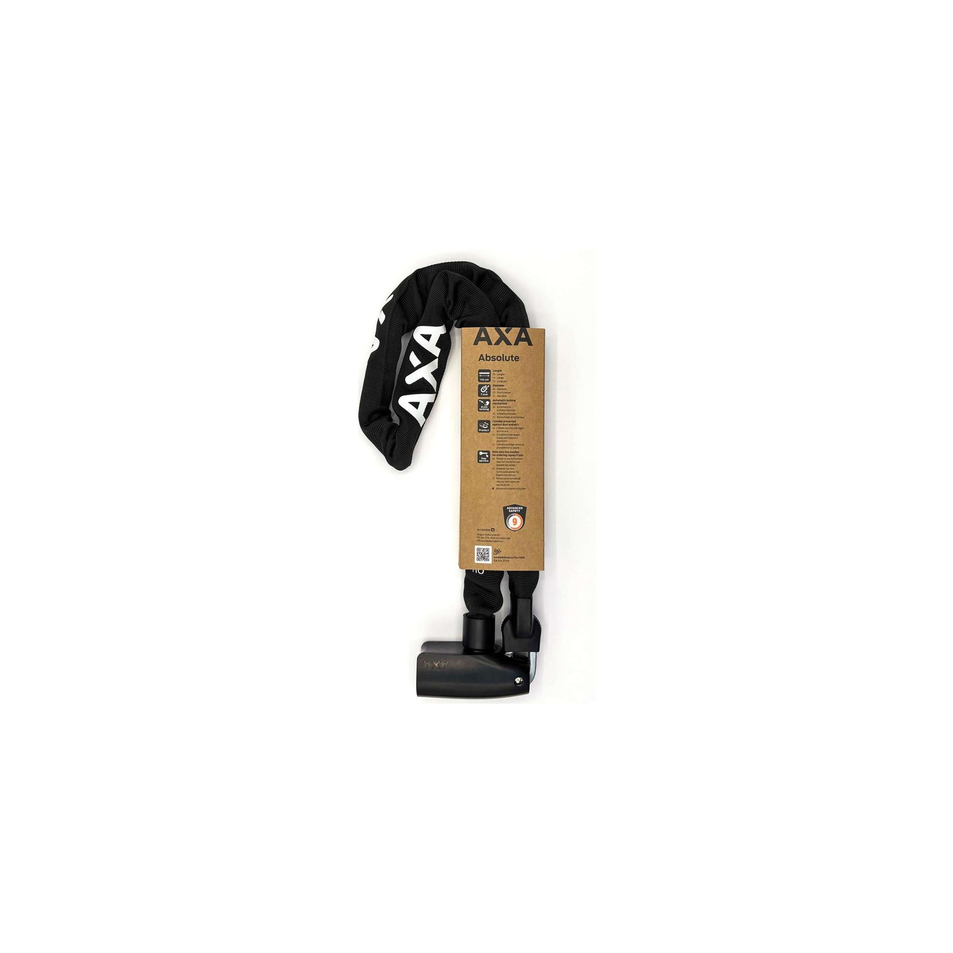 AXA Absolute 7-110 Kettenschloss 110 cm Stufe 9 Schwarz