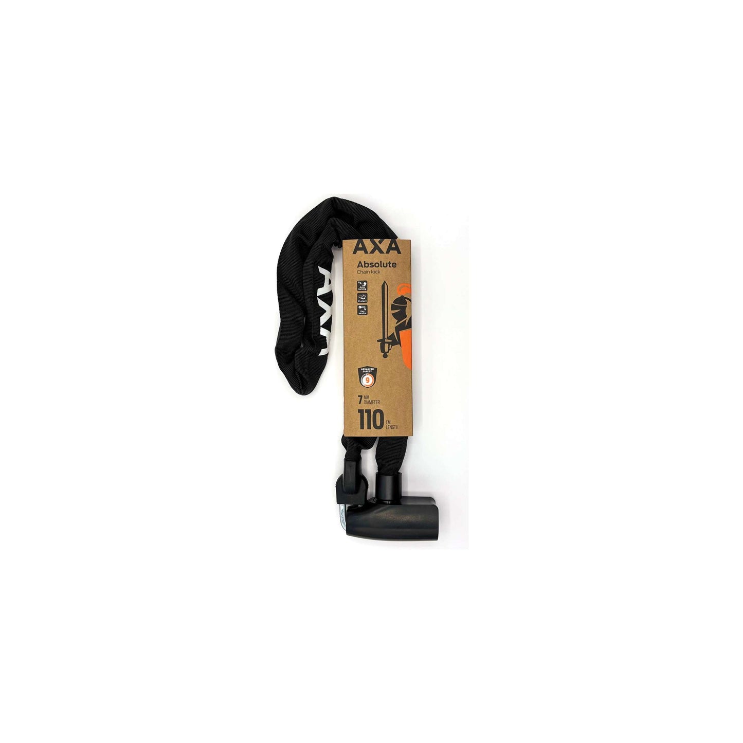 AXA Absolute 7-110 Kettenschloss 110 cm Stufe 9 Schwarz