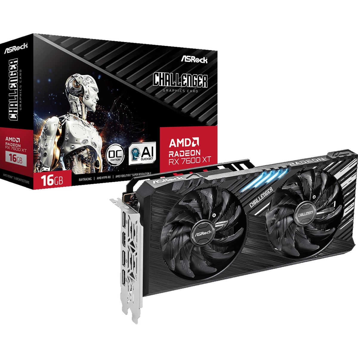 ASROCK RADEON RX 7600 XT Challenger 16GB OC