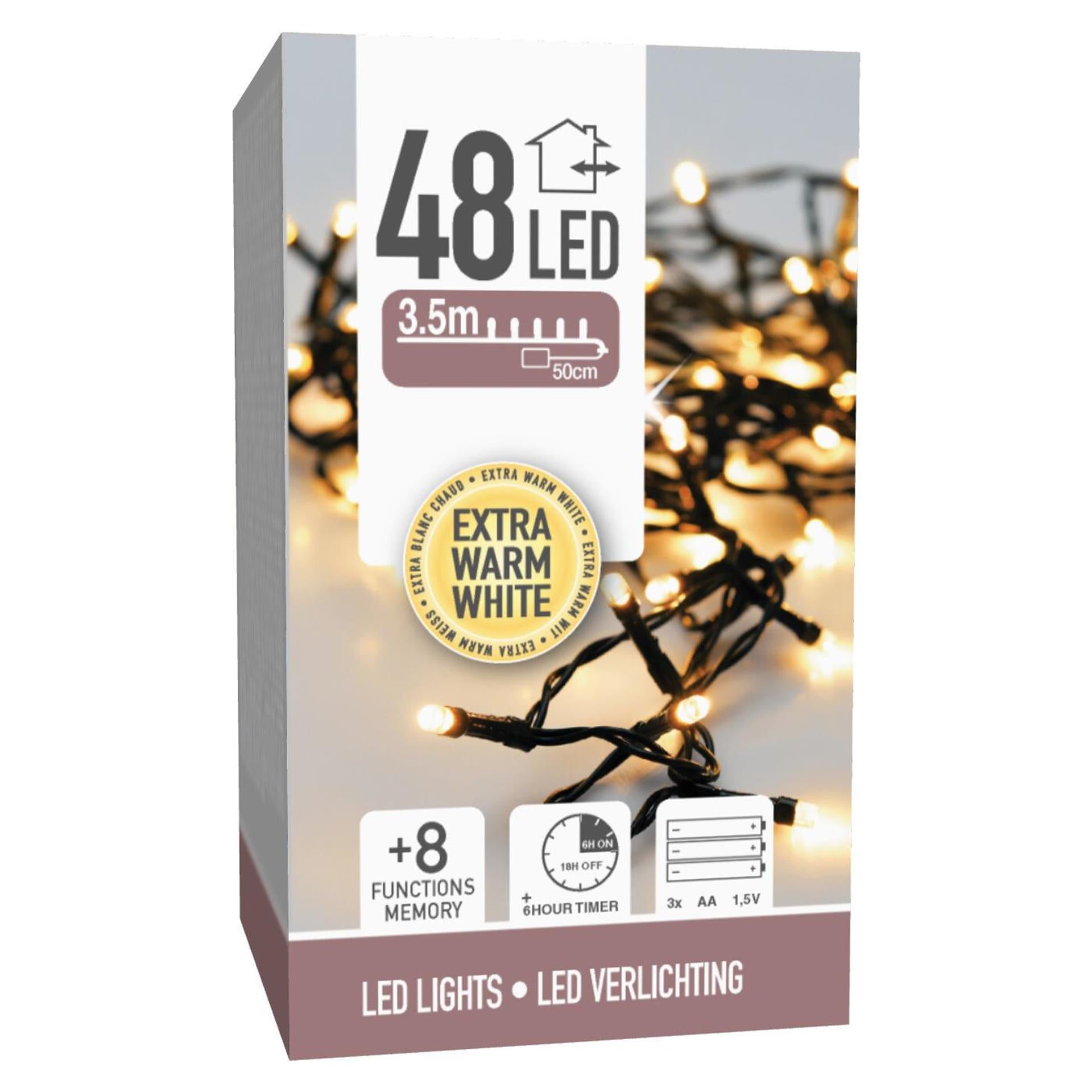 Weihnachtsbeleuchtung 48LED Batterie warmweiß