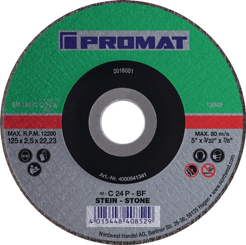 Promat tecwerk Trennscheibe | d125x2,5mm gebogen | Stein | Loch 22,23 mm - 4000841341