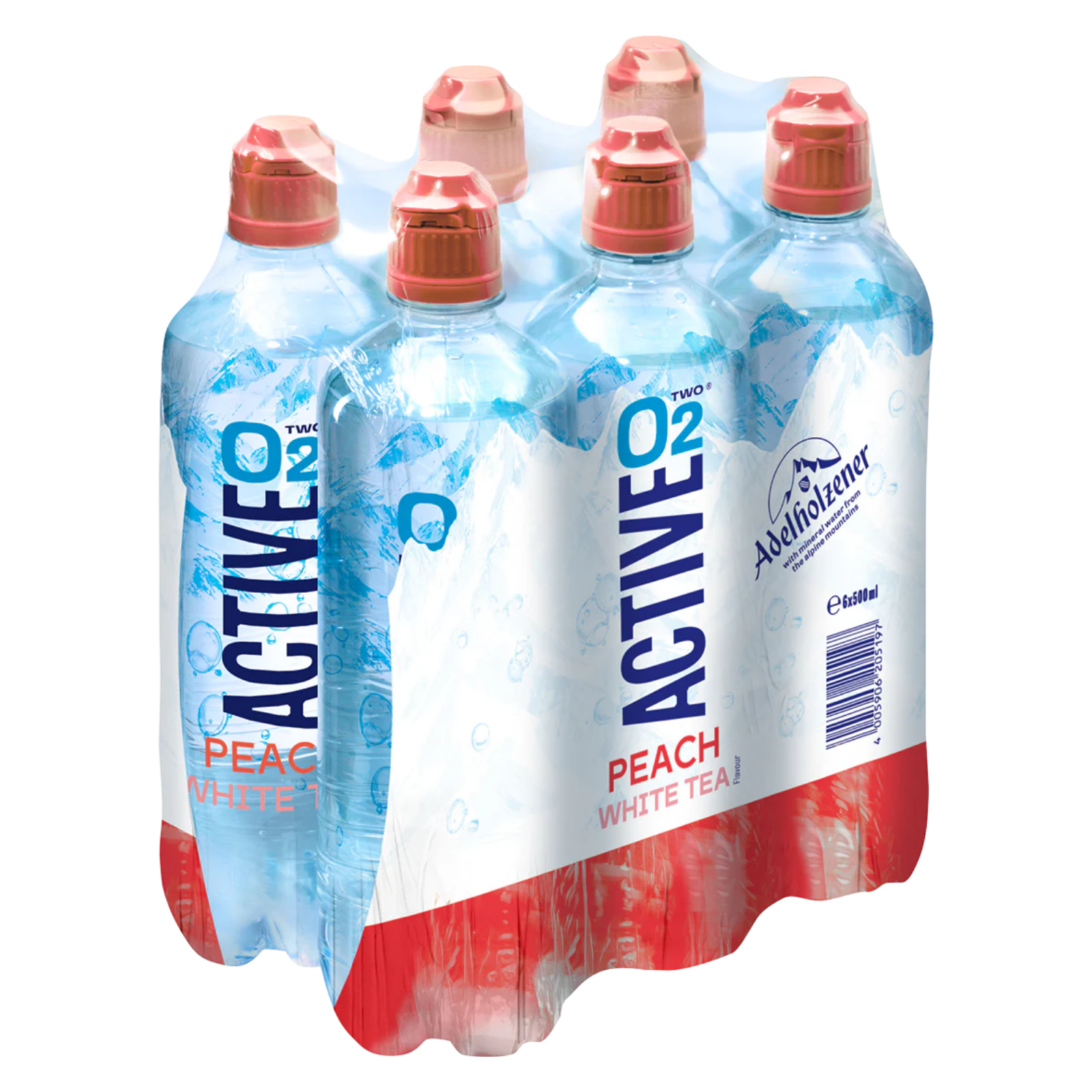 Aktiver o2-Pfirsich-Weißtee-Kappe (6x 50cl)
