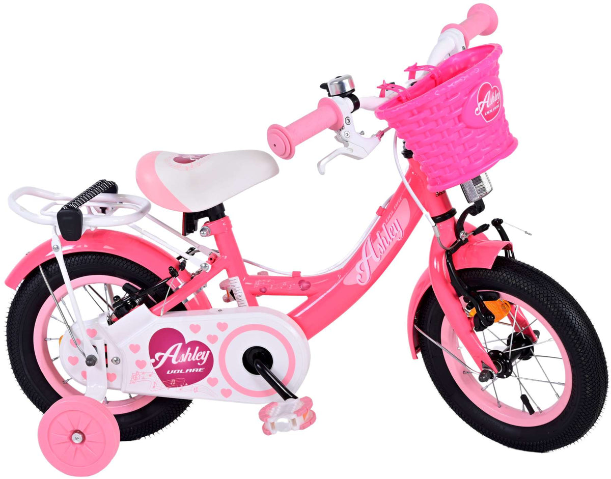 Volare Ashley Children's Bicycle - Mädchen - 12 Zoll - Pink Red - Zwei Handbremsen
