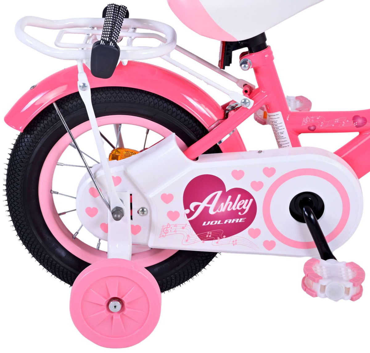 Volare Ashley Children's Bicycle - Mädchen - 12 Zoll - Rotrosa