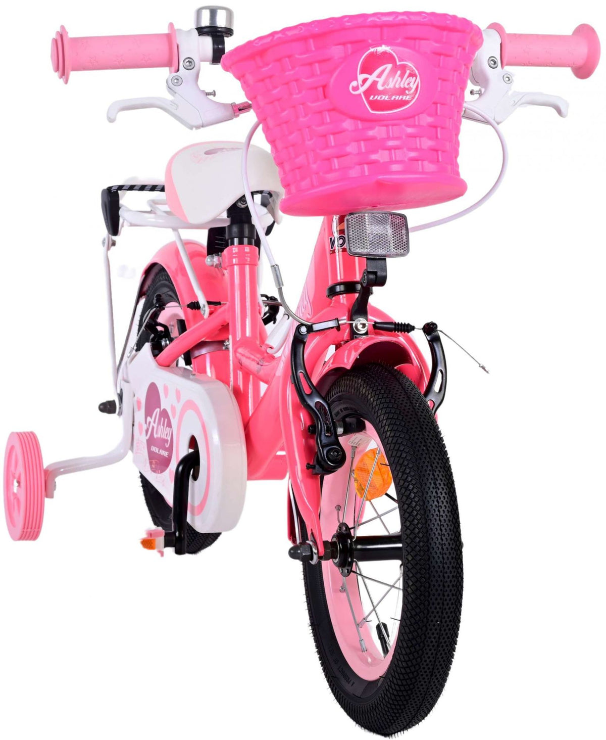 Volare Ashley Children's Bicycle - Mädchen - 12 Zoll - Pink Red - Zwei Handbremsen
