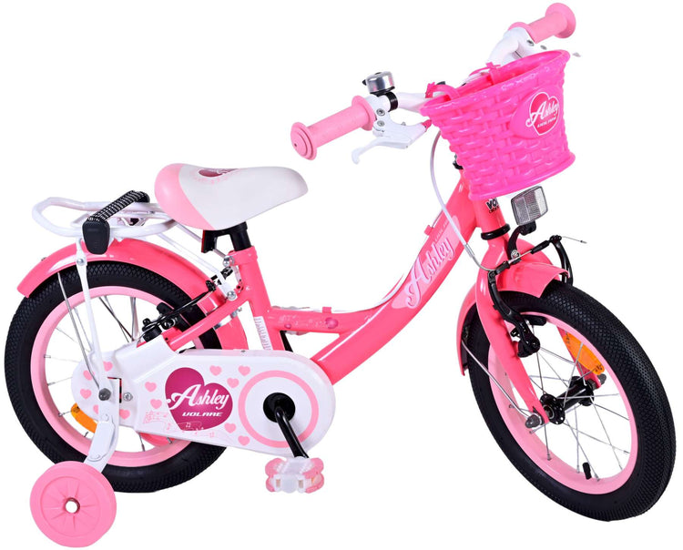Volare Ashley Children's Bicycle - Mädchen - 14 Zoll - Pink Red - Zwei Handbremsen
