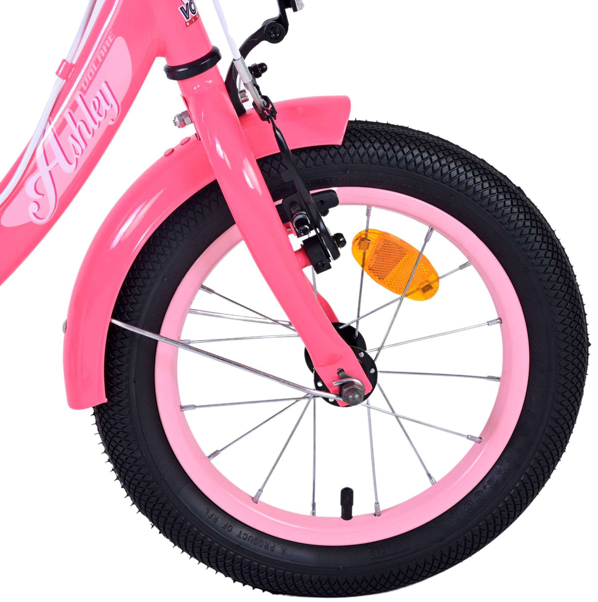 Volare Ashley Children's Bicycle - Mädchen - 14 Zoll - Pink Red - Zwei Handbremsen