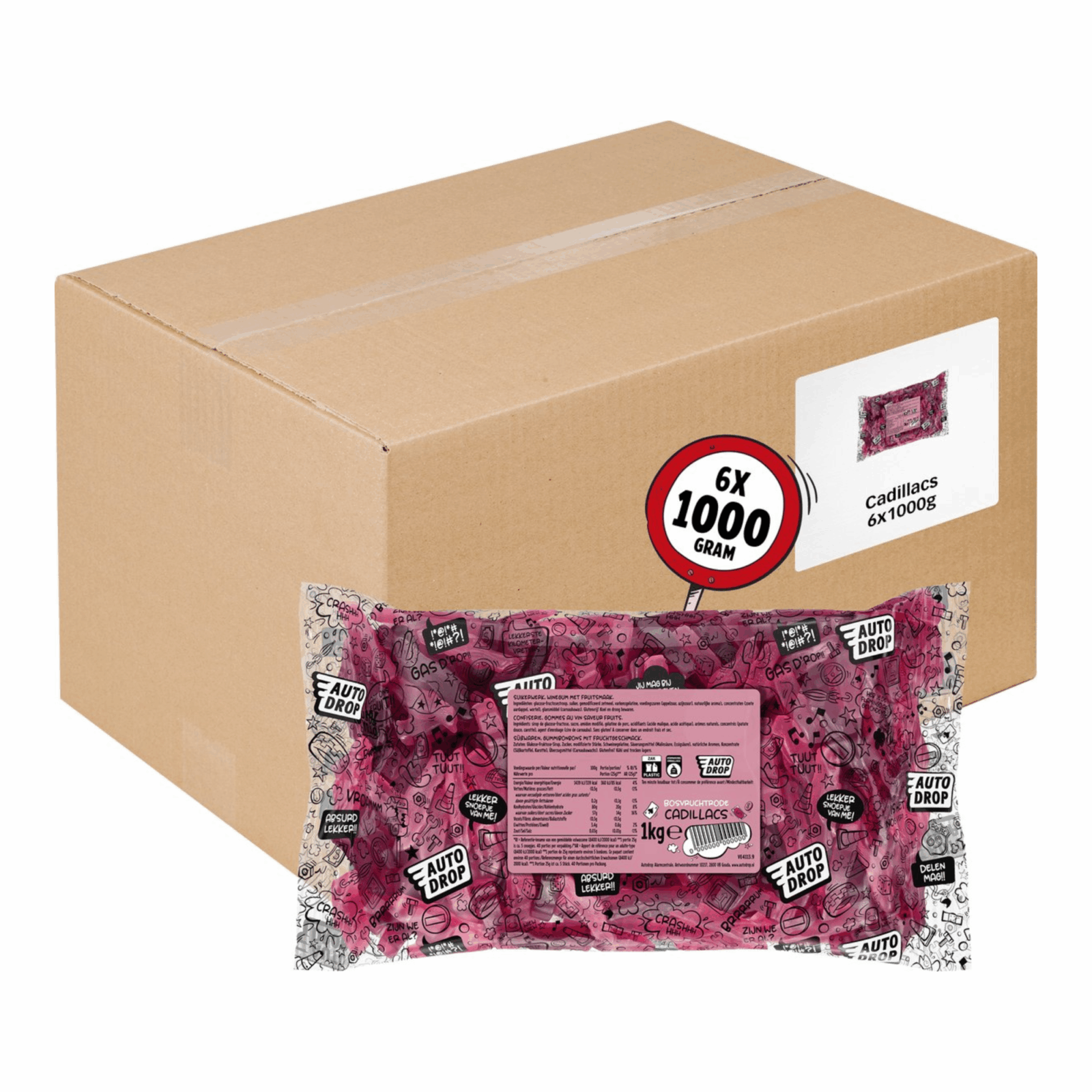 Autodrop rote Cadillacs (6x1kg)