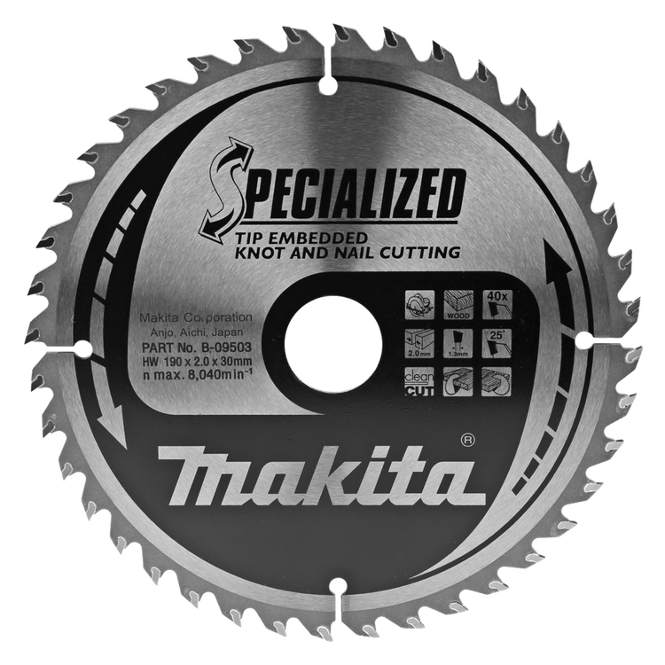 Makita-Sägeblatt | Tipp | 190x30x2,0 | 40t | 23 Grad - b-09503