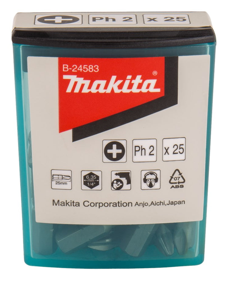 Makita Zubehör Schraubenbit PH2x25mm 25 Stück - B-24583 - B-24583