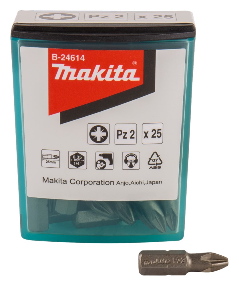 Makita Zubehör Schraubenbit PZ2x25mm 25 Stück – B-24614 – B-24614