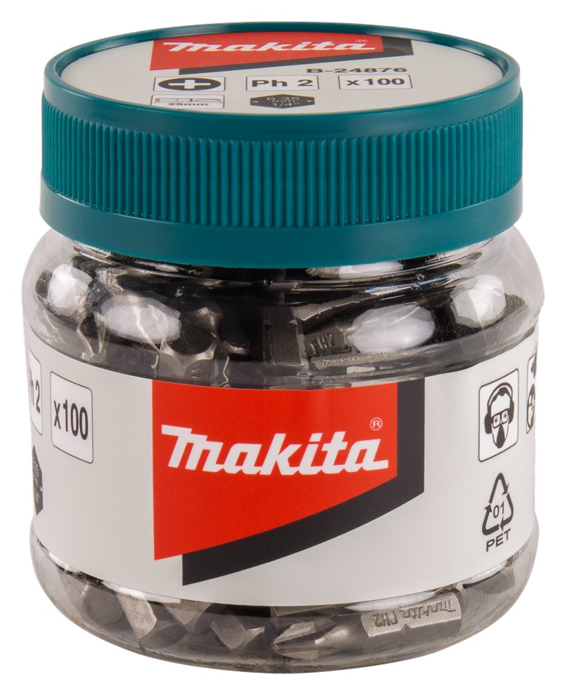 Makita Zubehör Schraubenbit PH2x25mm Topf 100 Stück - B-24876