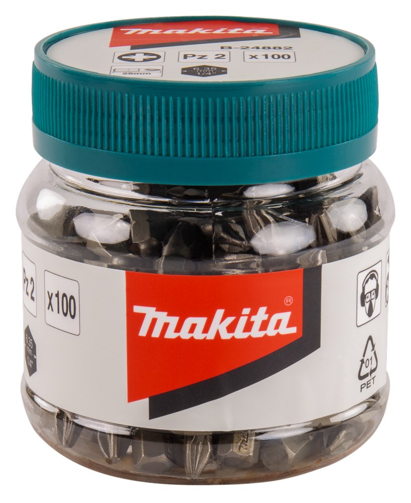 Makita Zubehör Schraubenbit PZ2x25mm Topf 100 Stück – B-24882