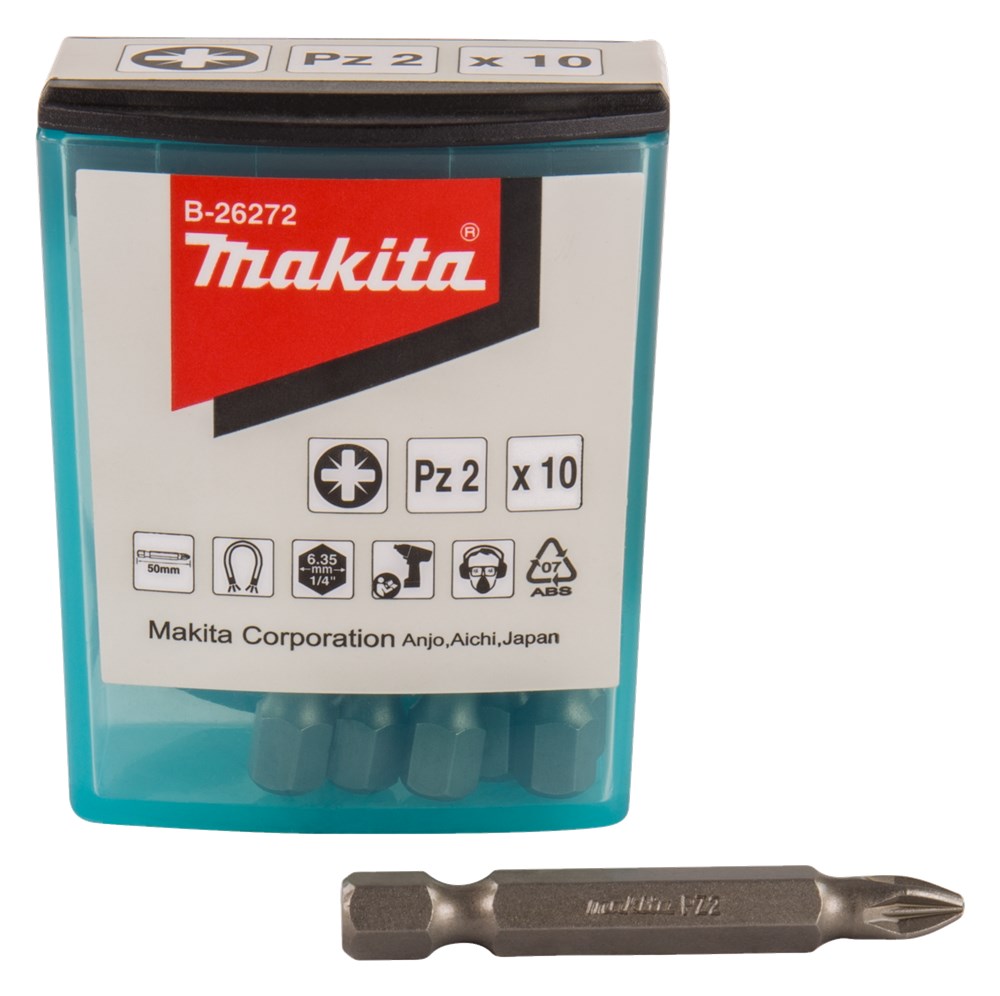 Makita Zubehör Schraubenbit PZ2x50mm 10 Stück - B-26272 - B-26272