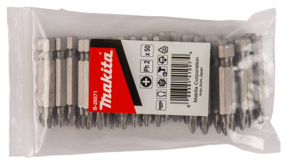 Makita Zubehör Schraubenbit PH2x50mm Nachfüllpackung 50 Stück – B-26571