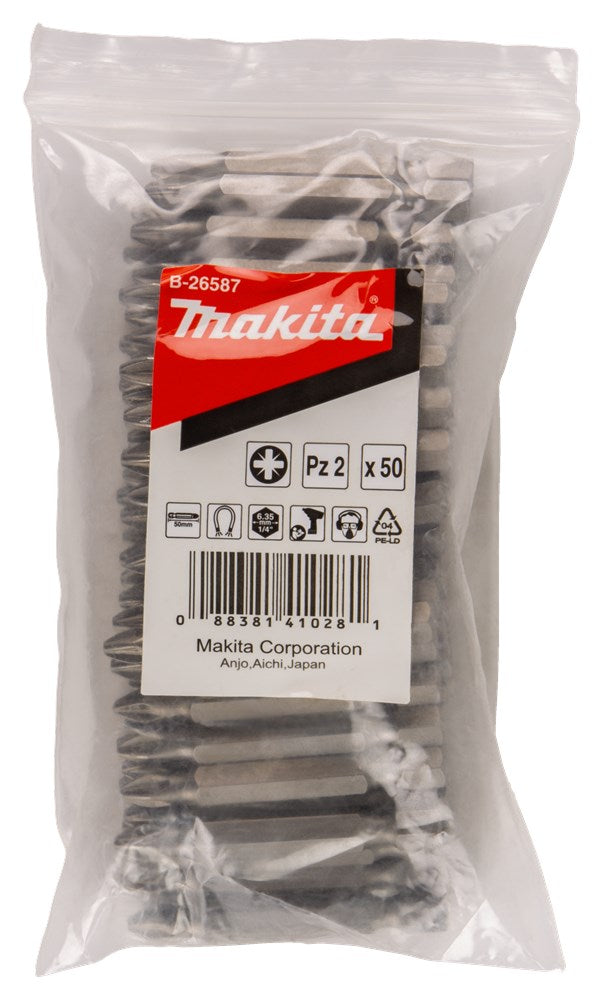 Makita Zubehör Schraubenbit PZ2x50mm Nachfüllpackung 50 Stück – B-26587